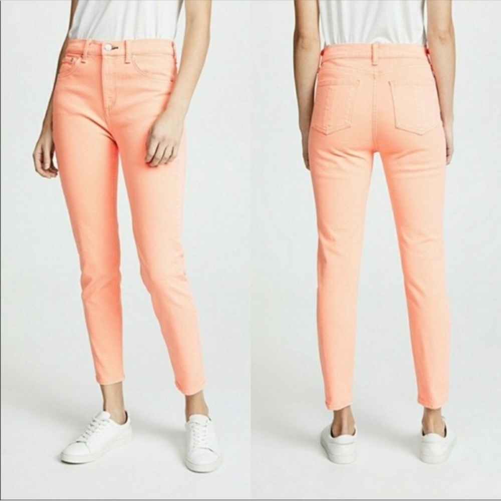 rag & bone High Rise Skinny in Prairie Sun Peach 🍑 Pink Orange Jeans 28
